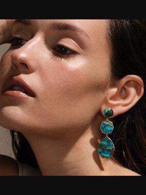 Ippolita | Crazy 8's 3-Stone Drop Earrings (Bronze Turquoise)